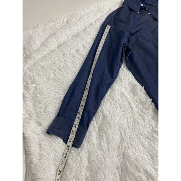 Ralph Lauren Button-Down Long Sleeve Blue Classic Fit Shirt Men's Size L  34/35 - Picture 3 of 14